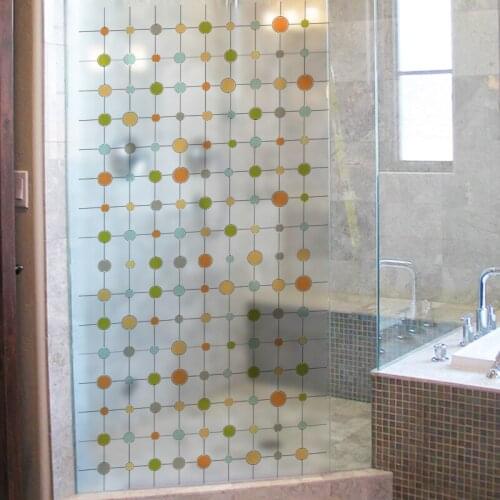 Transparent opaque frosted PVC glass stickers modern minimalist dots home bathroom toilet decoration decal mural