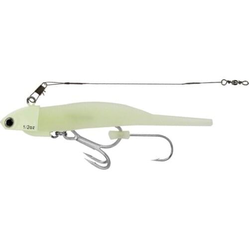 Fishing Lure Glow Jig Head Fish Soft Bait Treble Hook Needle Tail Jigs Luminous Fish Artificial Lures