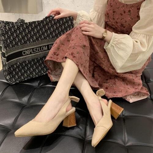 Sweet bow-knot rabbit ears sandals women flock slip on sandale solid cut out pointed toe sandalias zapatos chaussure femme 2020