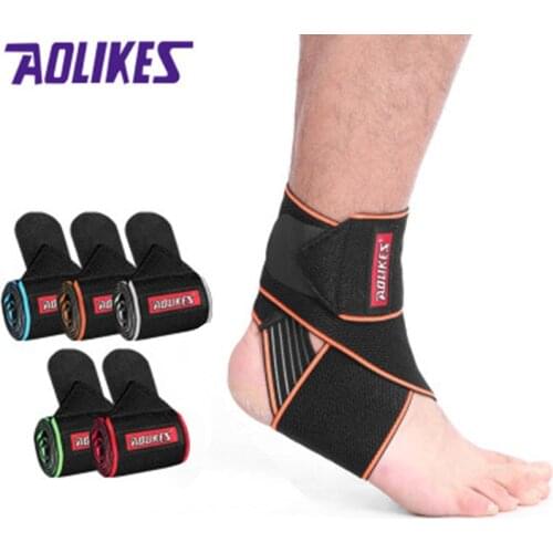 AOLIKES 1PCS Silicone Ankle Support Strap Basketball Football Professional Adjustable Ankle Sleeve Protection Ankle Brace