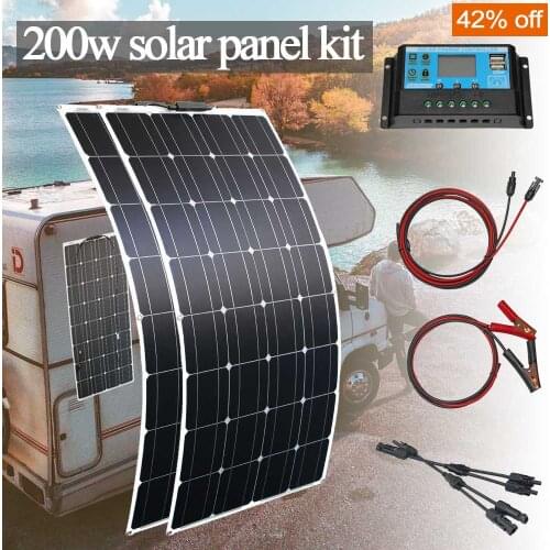 Cheap panel solar 12v mono flexible solar panel 1000w kit 100w 200w for home car rv boat with controller