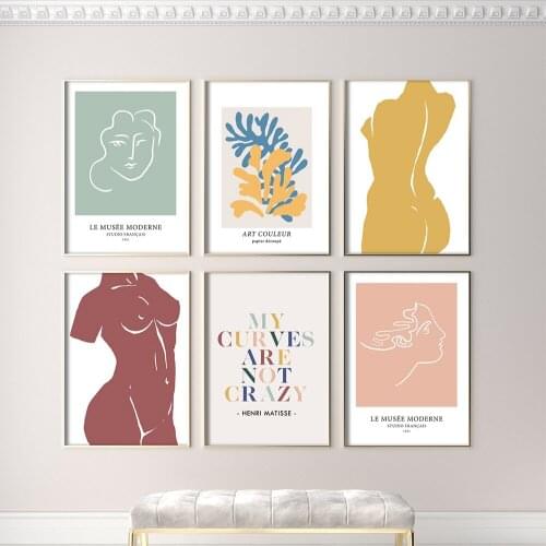 Matisse Modern Abstract Silhouette Body Line Poster Wall Art Picture Nordic Canvas Print Painting Home Decor Gallery Living Room