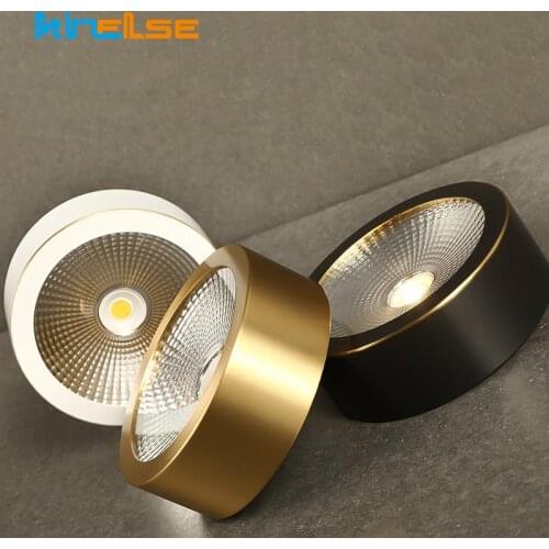 Full Copper Aluminum 220V LED Ceiling Downlight Nordic Hallway Corridor Porch Surface Mounted Brass 6W 8W 10W Spot Light Fixture