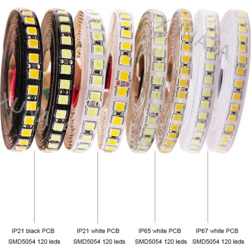 24V led Strip light SMD 5054 Waterproof Flexible light stripe 5m 120 LED tape backlight Warm White Black/White PCB Upgrade 5050