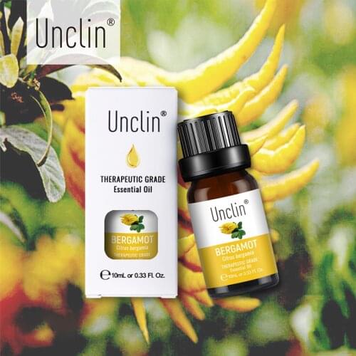 Unclin 10ml Bergamot Aromatherapy Pure Essential Oils With Box Humidifier Diffuser Massage Frankincense Patchouli Chamomile Oil