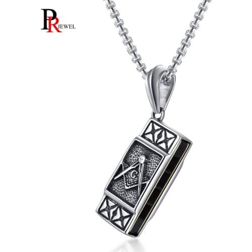 Vintage Harmonica Style Necklaces for Men Punk Free-Mason Pendants Necklaces Male Colar