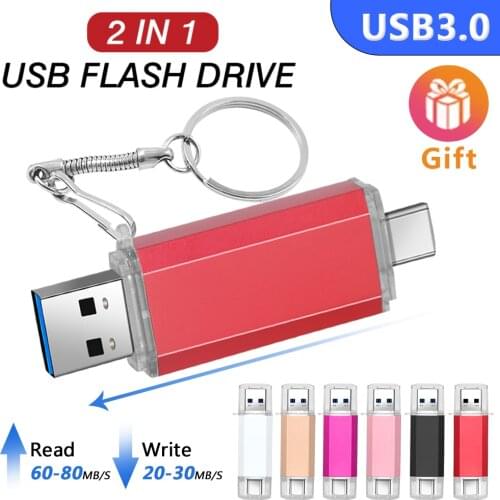 High Quality Type C 3.0 Real USB Flash Drive 3.0 Pen Drive 128GB Micro Usb Stick 16GB 32GB 64GB Pendrive for Type-C Device