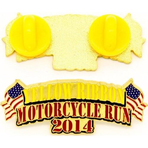 Customized American Flag Military Badge New Electroplated Gold Badge Back Butterfly Buckle