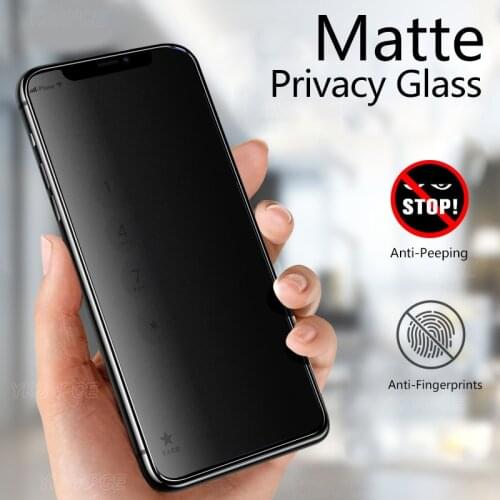 Privacy + Matte Frosted 9H Tempered Glass for iPhone 6 6s 7 8 Plus X XS XR 11 12 mini Pro MAX Anti Spy Peeping Screen Protector