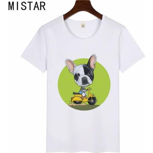Womens French bulldog Print cartoon T-shirt White Casual Graphic Tee female Tshirt Summer Harajuku ropa mujer Short Sleeve Tops