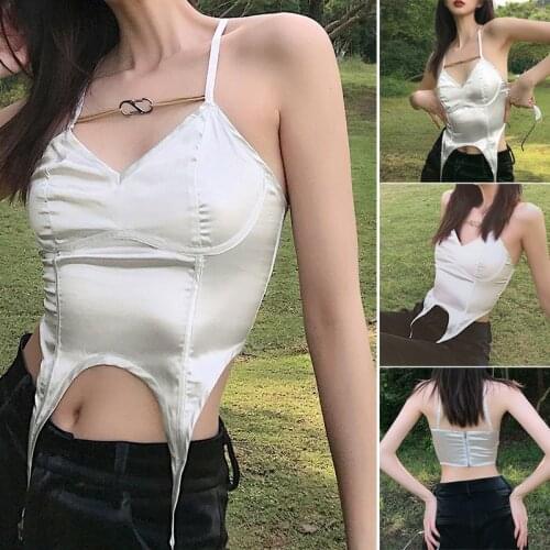 Ladies Camisole with V-Neck Design Slim Style Fashion Soft All-Match Clothes Suit for Living Room Travel Daliy Wear d88