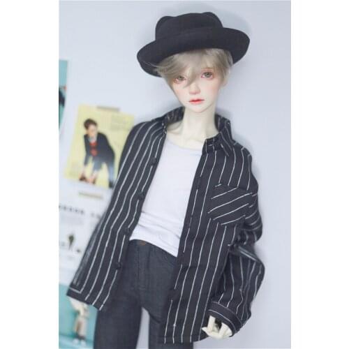 G10-217 1/4 1/3 Uncle SSDF POPO68 SD 10 BJD MSD doll baby clothes Black striped satin bat shirt 1 pcs