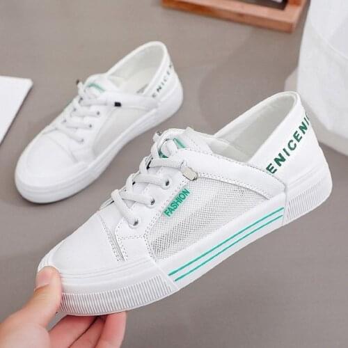 Womens Sports Shoes Fashion Flat White Shoes for Women 2021 New Spring Women Casual Single Shoes Comfortable Breathable Mesh