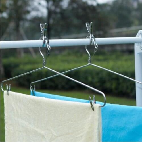 2pcs/lot 80cm/100cm Stainless steel large coat hanger for home use. Thickening of sun sai sheets and covers