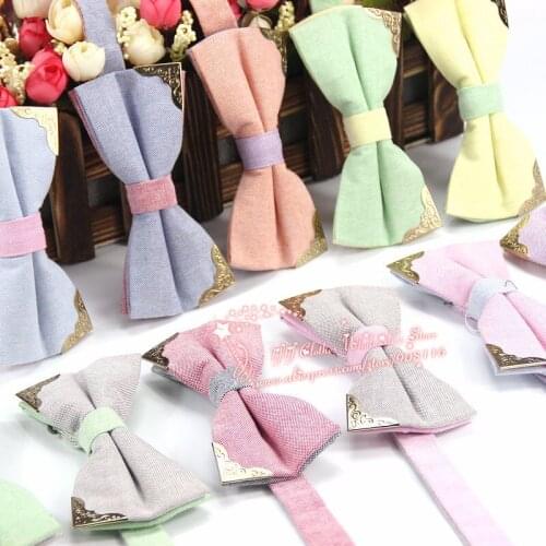 2016 Brand New Hot Sale Mens 100% Cotton Solid Formal Fashion Bow Ties Man Neck Bowtie Bowknot Gravatas Necktie Metal Butterfly