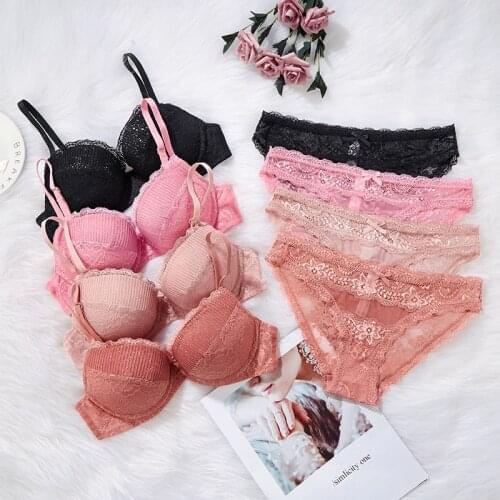 8022 Sexy Women Lace Bra Underwear Set Comfort Brief Sets Push Up Bra Pantes Sets For Women Letters Mesh Floral Lingerie Set