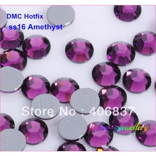 Free Shipping! 1440pcs/Lot, ss16 (3.8-4.0mm) High Quality DMC Amethyst Iron On Rhinestones / Hot fix Rhinestones