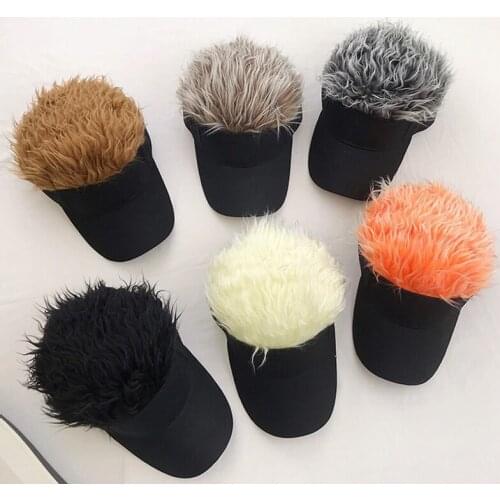 WZCX Funny Wig Adjustable Unisex Personality Baseball Cap Creativity Hip Hop Spring Autumn Dad Hat Peaked Cap