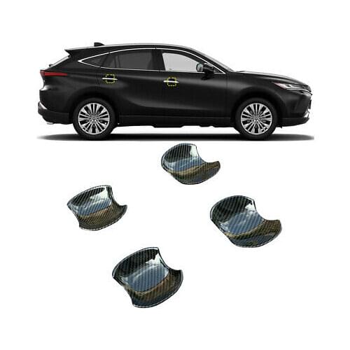 Carbon Fiber Side Door Handle Bowl Cover 4pcs For Toyota Harrier Venza 2020-2021