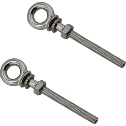 2PCS Stainless Steel 316 Long Eye Bolt/ Bolt Ring Screw 60mm