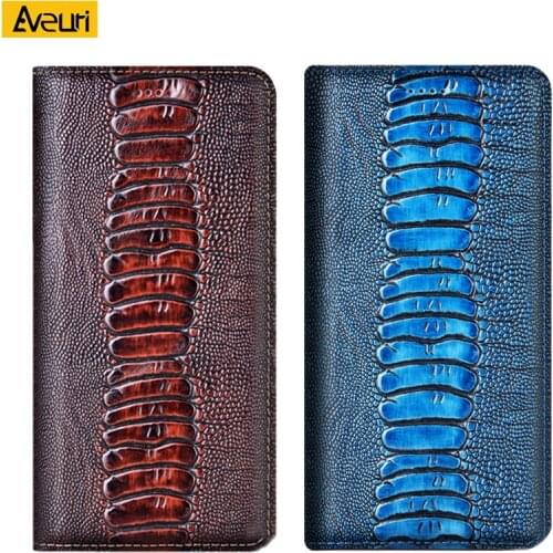 Genuine Leather Phone Case For Xiaomi Redmi Note 2 3 4 4X 5 7 8 8T Pro 6 Pro 9 Global China Pro 5G 9S MAX Ostrich Cover Case