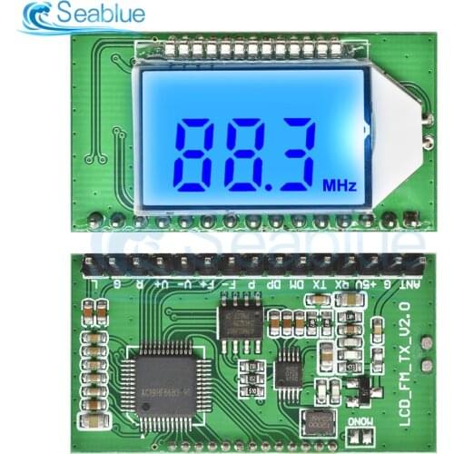 PLL LCD 87-108MHZ Digital FM Radio Transmitter/Receiver Module Wireless Microphone Stereo Board Digital Noise Reduction