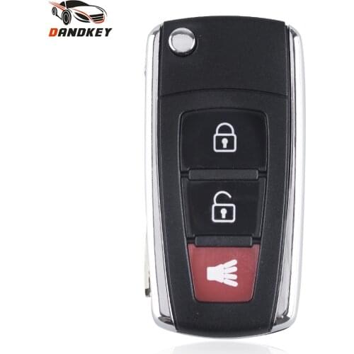 Dandkey 3 Buttons For Proton Flip Folding Remote Control Car Key Shell Fob Replacement Keyless Entry Transponder Key Case