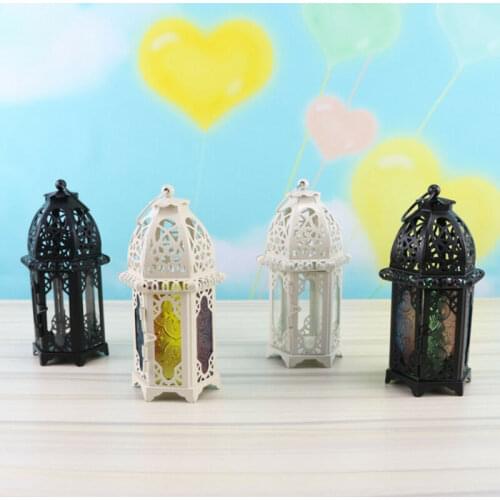Rustic Lantern Hurricane Tealight Pillar Candle Holder Vintage Garden Lamp Stand Home Decoration Moroccan Lantern Candle