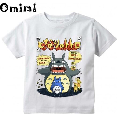Baby Boys/Girls Anime Totoro My Incredible Neighbor Printed T Shirt Kids Short Sleeve Tops Children Funny White T-Shirt,ooo2056