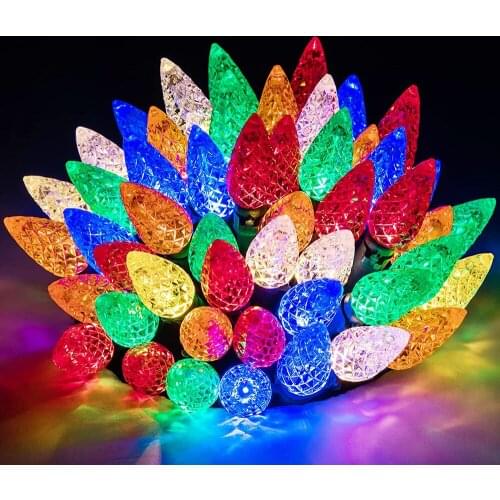 Battery Operated 5M 50LEDs C6 Strawberry String Light Waterproof Colorful Christmas Festival Strawberry Garden Decoration Lights