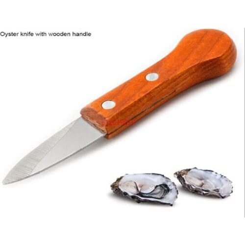 Stainless Steel Wooden Handle Oyster Knife Shucker Shell Seafood Opener Tool Multifunction Kitchen Tools Free Shipping