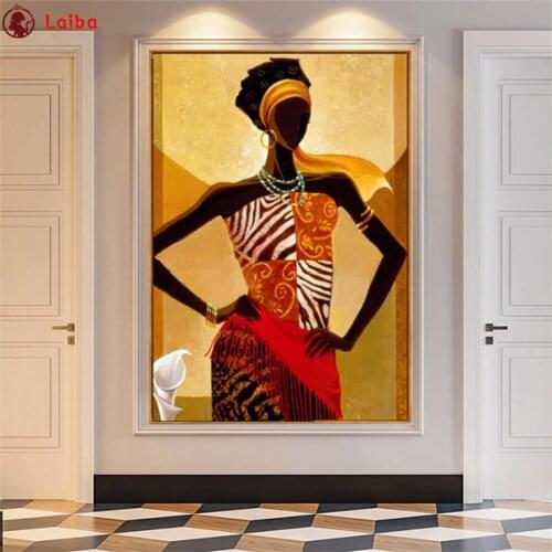 Pictures 5d diamond painting famous african portrait brown africa woman full novelty mosaic art diamond embroidery icons