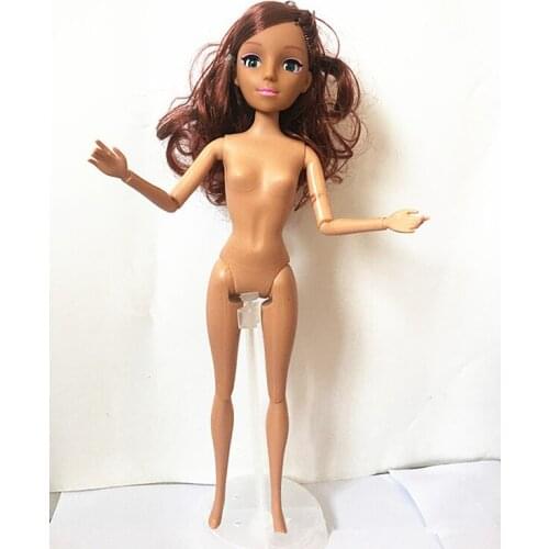 11.5 Inch Doll 30cm Heigh 1/6 Bjd Brown Skin Doll with 11 Joints Moveable 3D/4D Eyes Toys for Children Girls Gift