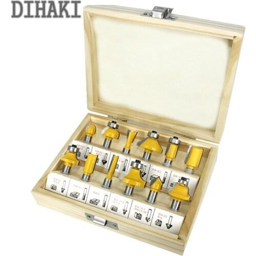 12pcs Router Bits Set 8mm Router Bit Set Trimming Straight Milling Cutter Wood Bits Tungsten Carbide Cutting Woodworking#g30 12