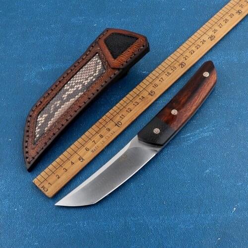 New M390 Steelwood Handle Tactics Outdoor Camping Hunting Self-defense Sharp Fixed Blade Rescue EDC Tool Karambit Straight Knife