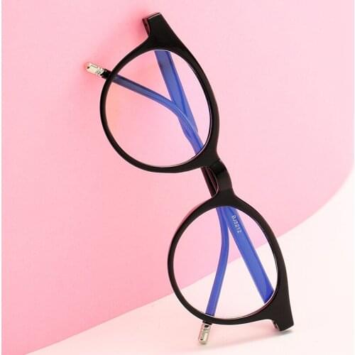 Men Computer Glasses Spectacle Frames Anti Blue Light Goggles Anti Glare Eyeglasses Frame Women Round Clear Lens Fake Glasses