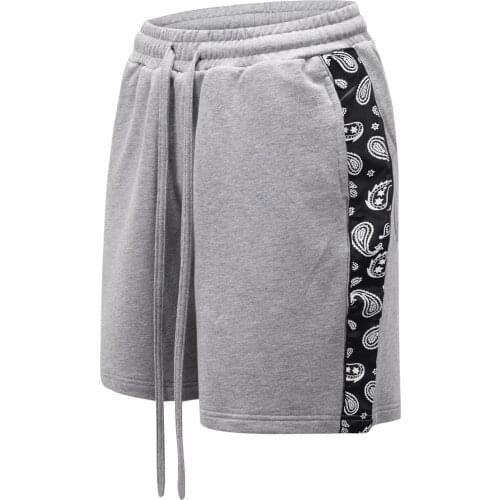 OEM Shorts Long Drawstring Elastic Street wear stock Skateboard paisley bandana print Short pants