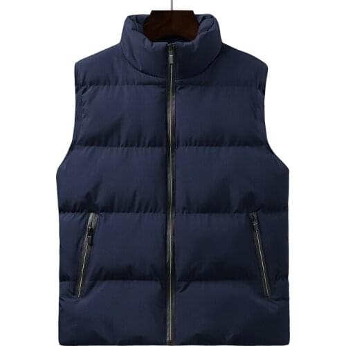 Coat Man Varsanol Winter Vest Jackets for Men Solid Warm Waistcoat Mens Streetwear Vest Sleeveless Jackets Slim Black Vest
