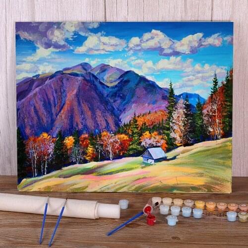 Landscape Mount Bliznytsia DIY Paint By Numbers Package Acrylic Paints 40*50 Picture By Numbers Photo Handiwork