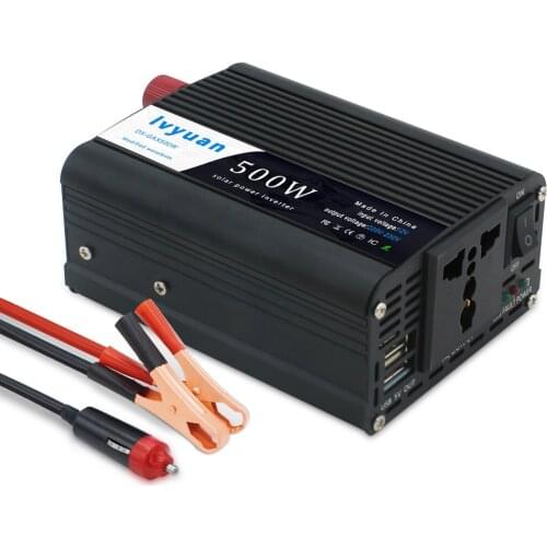 DC 12V to AC 220V 230V Power Inverter 500W/1000W Voltage Converter Automatic Transformer Adapter Dual USB UK Universal Socket
