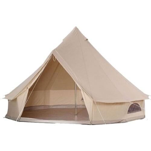 Custom luxury glamping 3m 4m 5m 6m cotton canvas yurt tenda bell tent for outdoor camping