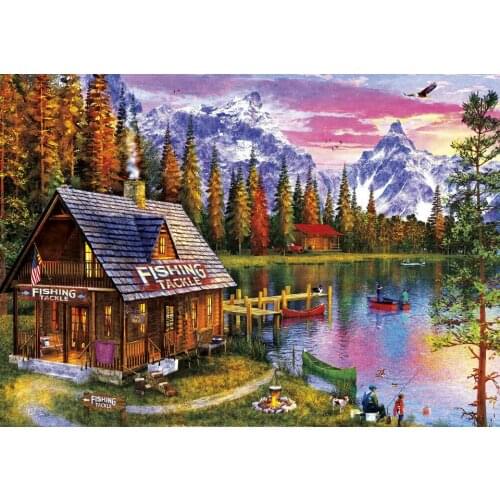 Fishing, Cotton!!, Cotton thread,Cotton aida ,Branded Needles, Advanced 450x320 stitch,91x 68 cm,Cross Stitch Kits