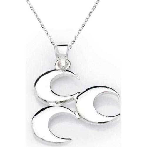 Silver Three Crescent Necklace