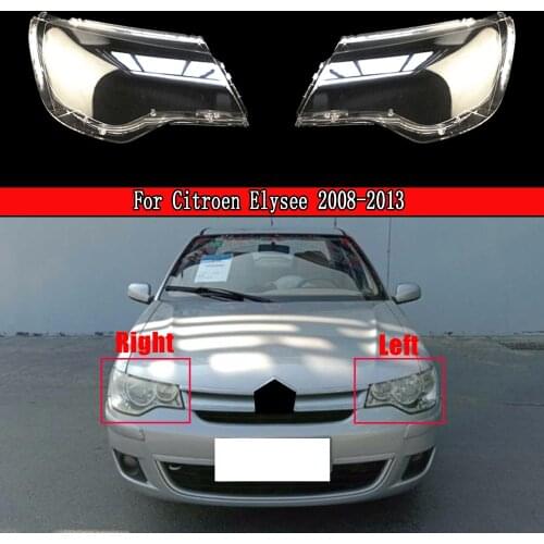 Car Headlight Lens Glass Lampshade Lamp Cover Headlight Cover Headlight Lens Lampshade For Citroen Elysee 2008 ~ 2013