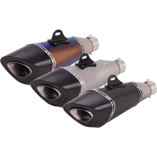 Universal 60 mm Exhaust Muffler Pipe Motorcycle Carbon Fiber Escape with Removable DB Killer for Dirt Bike Scooter ATV Exhaust