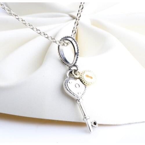 Authentic 925 Sterling Silver Charm New Creative Key Fashion Pendant Fit Pandora Women Bracelet & Necklace Diy Jewelry