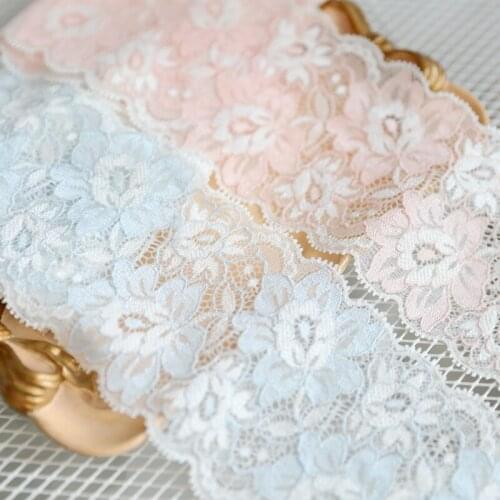 Hot sale Her dress lace accessories Pink blue 8.5 CM stretch lace H8503