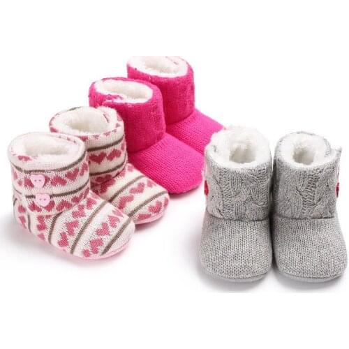 New Newborn Kid Baby Girl Boy Snow Shoes Winter Soft Sole Prewalker Crib Plush Boots 0-18 Months