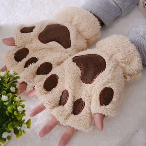 Winter Gloves Women Fashion For Ladies Wrist Arm Warmer Knitted Keyboard Long Fingerless Mitten Sale Items Cute Cat Claw Gloves