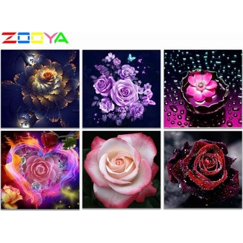 ZOOYA 5D DIY Diamond Painting Decoration Home Full Drill Round Diamond Embroidery Flowers Picture Of Rhinestones R264